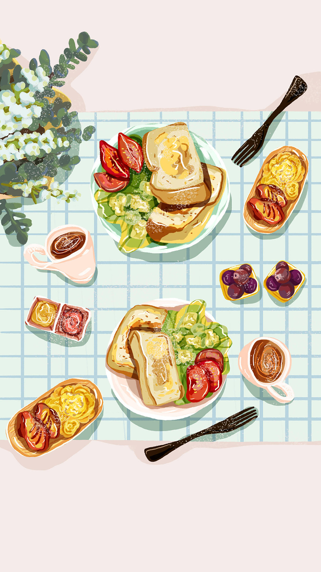 「资源组」手绘美食插画【9p】